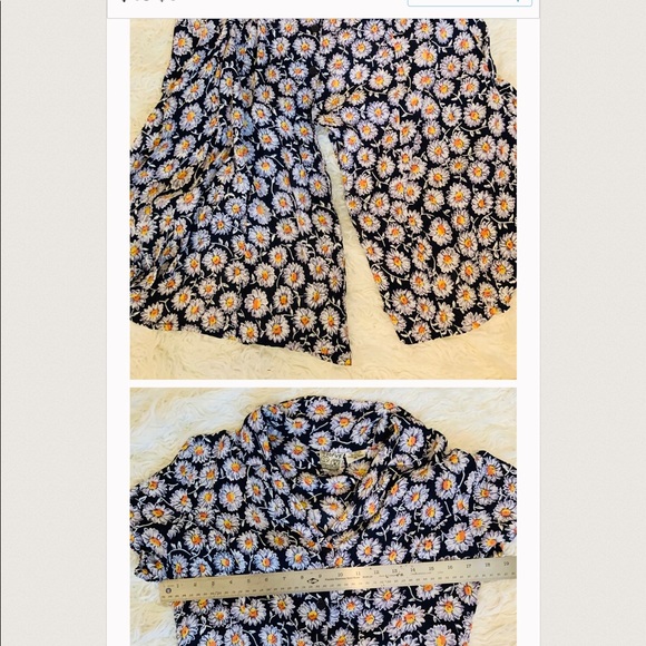 VINTAGE Sunflower Print Button Down Maxi Dress - Picture 5 of 8